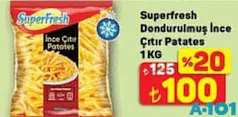 SUPERFRESH DONDURULMUŞ İNCE ÇITIR PATATES 1 KG